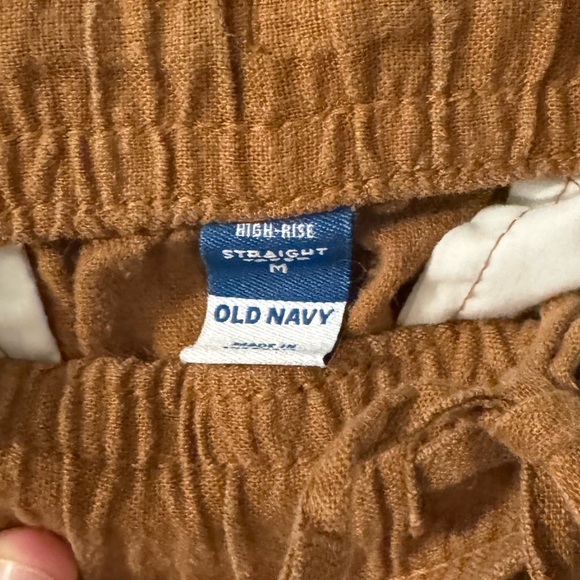 Old Navy Straight Taper Linen Pants Size M - Picture 3 of 3